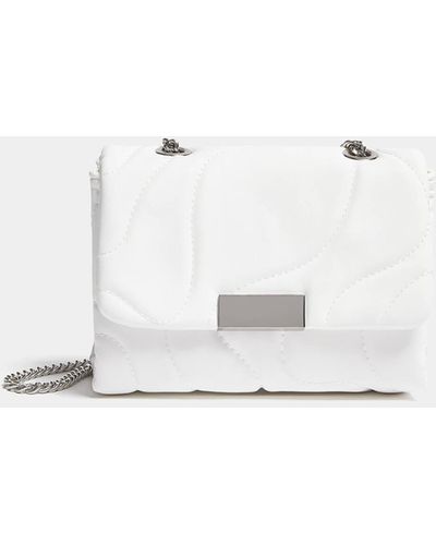 Pull&Bear Quilted Crossbody Bag - White