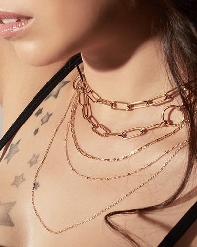 Wanderlust + Co Figaro Chain Necklace - Metallic