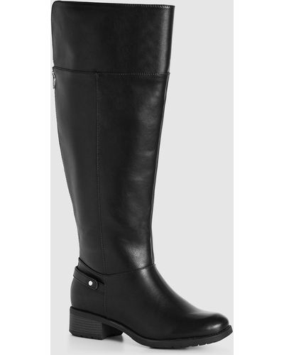 Evans Wide Fit Portia Tall Boot - Black