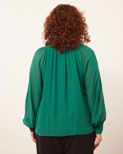 Atmos&Here Curvy Maddison Pleated Top - Green