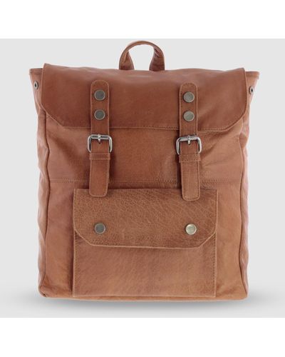 Cobb & Co Wentworth Jr. Soft Leather Backpack - Brown