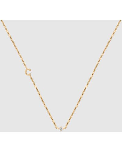 YCL Jewels Petite Initial Necklace C - Metallic