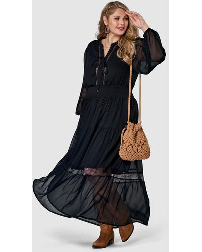 The Poetic Gypsy Wild Forest Maxi Dress - Black
