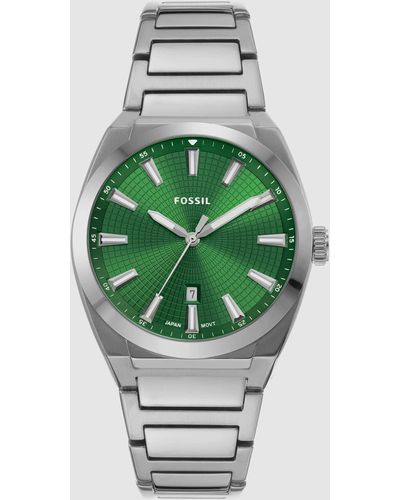 Fossil Everett Silver Watch Fs5983 - Green