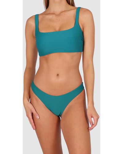 Baku Swimwear Rococco 80s Rio Scoop Bikini Bottom - Blue