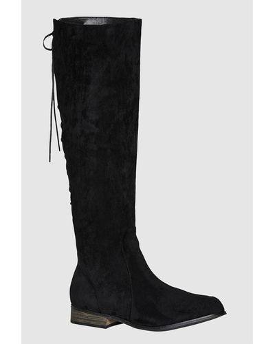 City Chic Perry Flat Knee Boot - Black
