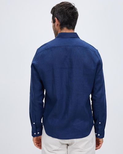 Marcs Felix Ls Linen Shirt - Blue