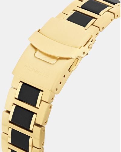 Michael Hill Solar Powered Watch With Gold And Black Tone In Stainless Steel - Metallic