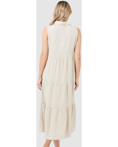 Ripe Maternity Tracy Tiered Linen Dress - Natural