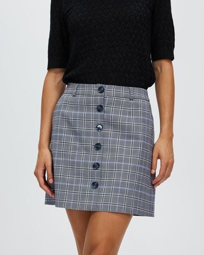 Marcs Plaid Habits Mini Skirt - Black