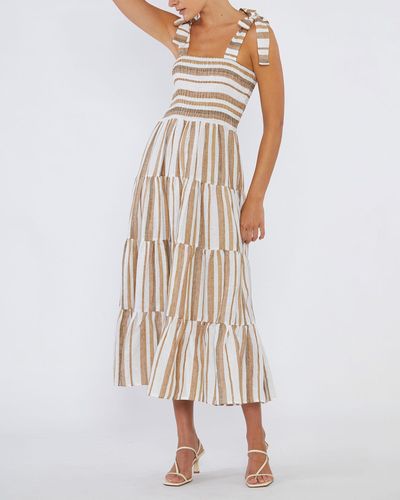 Amelius Zanci Stripe Linen Dress - White