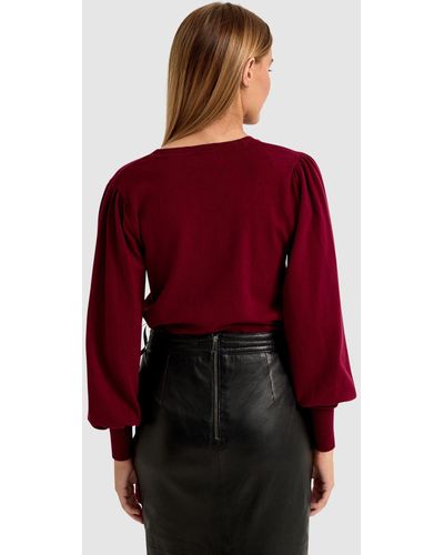 OXFORD Beccy Full Sleeve Knit Top - Red