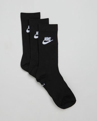 Nike Sportswear Everyday Essential 3 Pack Crew Socks - Black