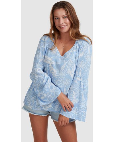 Roxy All In Time Long Sleeve Top - Blue