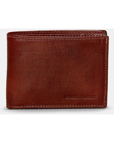 Republic of Florence Rossini Slim Bi Fold Leather Wallet - Brown