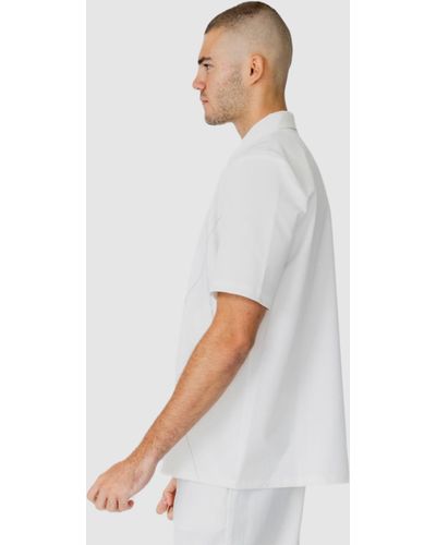 Justin Cassin Quentin Short Sleeve Zip Shirt - White