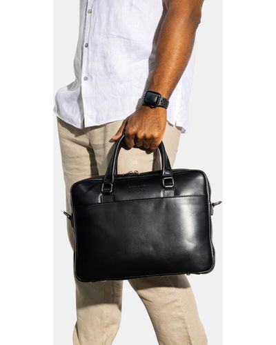 Republic of Florence The Glasgow Deluxe Slim Briefcase - Black