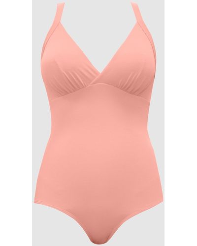 Parfait Vivien Full Bust V Neck Plunge Swimsuit - Pink