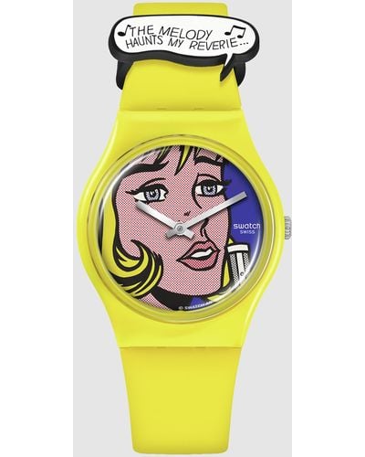 Swatch Reverie Watch By Roy Lichtenstein - Yellow