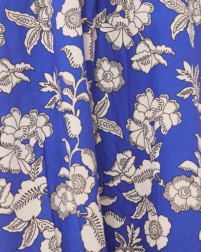 Atmos&Here Jasmine Linen Blend One Shoulder Midi Dress - Blue