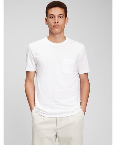 Gap 100% Organic Cotton Pocket T Shirt - White