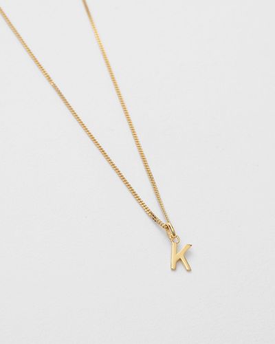 Kirstin Ash K Outline Initial Necklace - Metallic