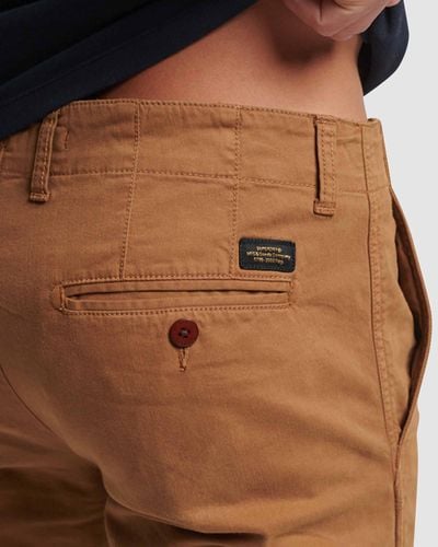 Superdry Officers Slim Chino Trousers - Brown