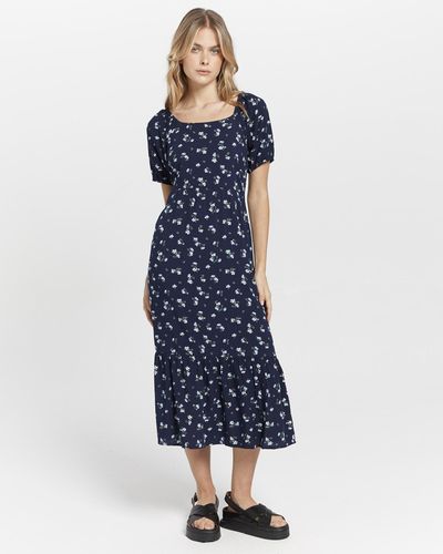 ONLY Ruby Square Midi Dress - Blue