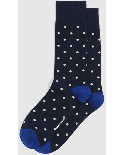 Country Road Australian Cotton Blend Spotted Sock - Blue