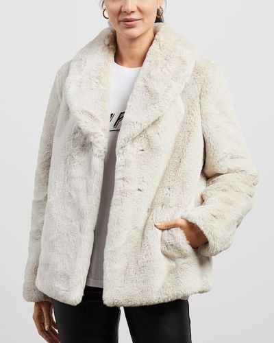 ENA PELLY Marni Faux Fur Jacket - Natural