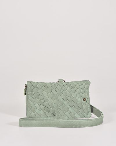 Cobb & Co Flynn Leather Woven Wallet - Green