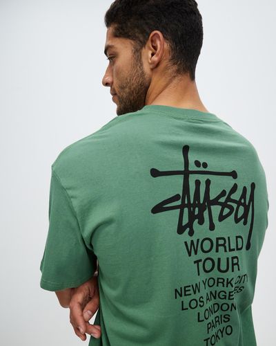 Stussy Solid World Tour Lcb Ss Tee - Green