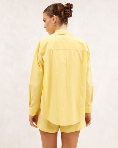 AERE Cotton Poplin Shirt - Yellow