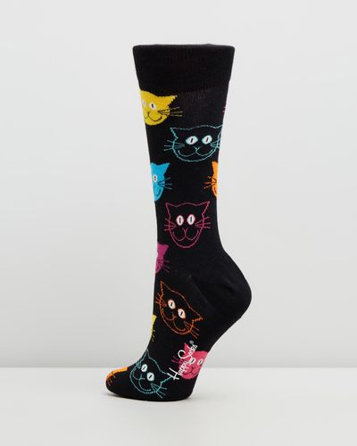 Happy Socks Cat Socks - Black