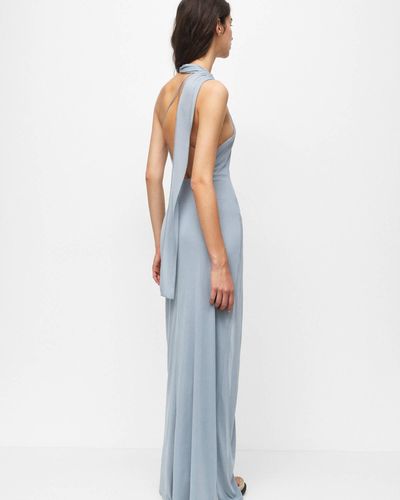 Pull&Bear Asymmetric Long Dress Limited Edition - Blue
