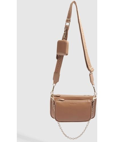 Country Road Double Pouch Crossbody Bag - Natural