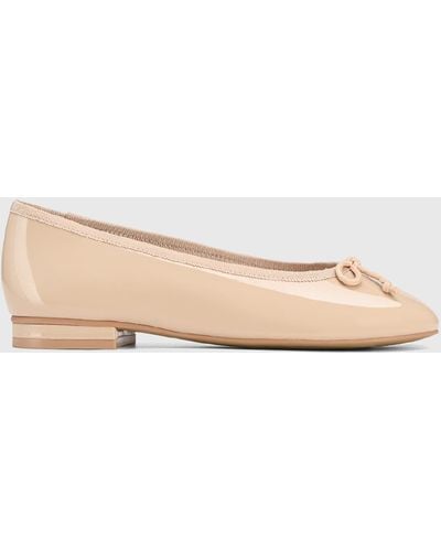 Wittner Agnes New Flesh Patent Leather Flats - Natural