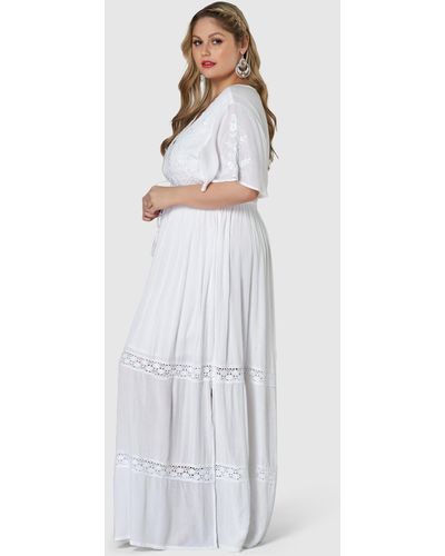The Poetic Gypsy Floating Clouds Maxi Dress - White