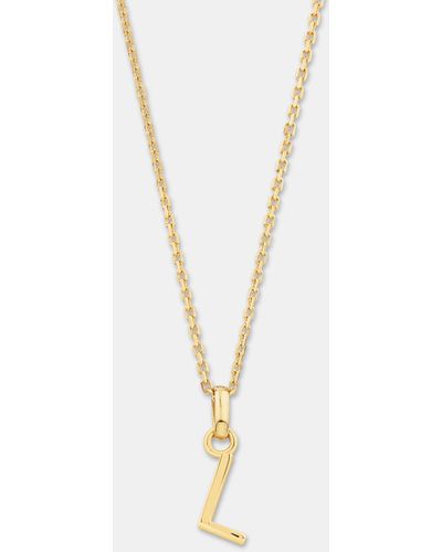 Michael Hill L Initial Pendant In 10kt Yellow Gold - White