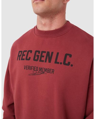 REC GEN Rest Fleece Lcv Crew - Red