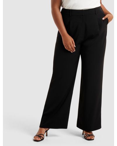 Forever New Primrose Curve High Waisted Trousers - Black