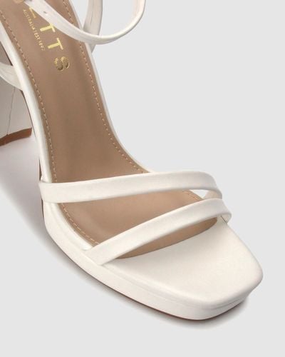 Betts Rapunzel High Block Heel Sandals - White