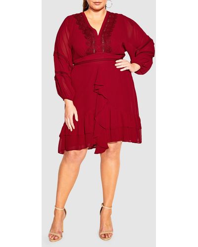City Chic Sweetheart Dress - Red