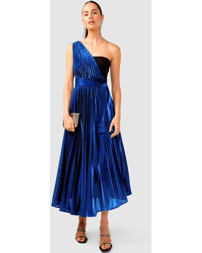 SACHA DRAKE Bala Pleated Dress - Blue