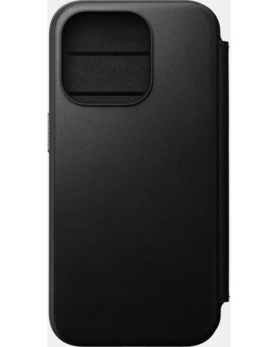 Nomad Iphone 15 Pro Leather Folio Phone Case - Black