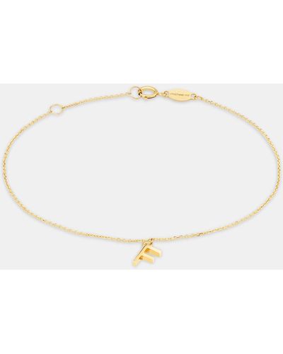 Michael Hill 19cm Initial Bracelet In 10kt Yellow Gold - White
