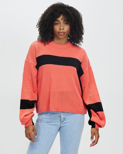 Honey and Beau Manhattan Groove Two Tone Jumper - Red