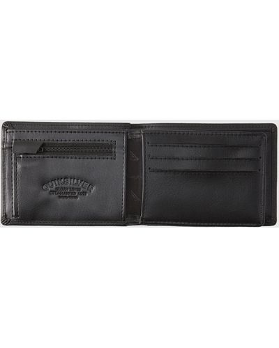 Quiksilver Mac Tri Fold Leather Wallet For Men - Black