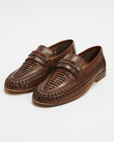 Staple Superior Molina Woven Leather Loafers - Brown