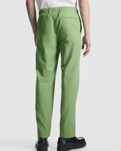 COS Elasticated Straight Leg Trousers - Green